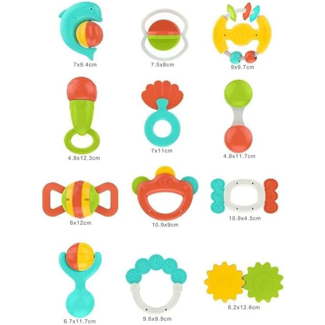 مجموعة خشخيشات بلاستيك بيد سيليكون - 4 قطع