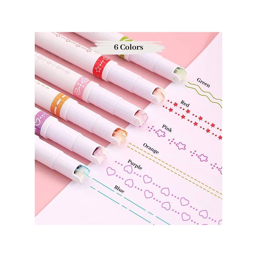 مجموعة أقلام تحديد منحنية - 6 قطع