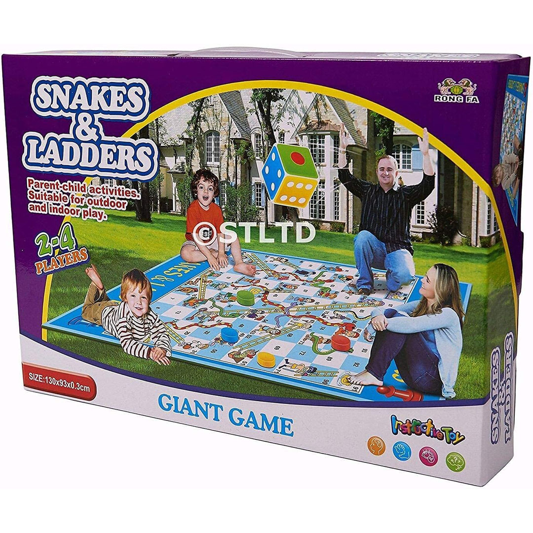 لعبة السلم والتعبان ورقية - أزرق