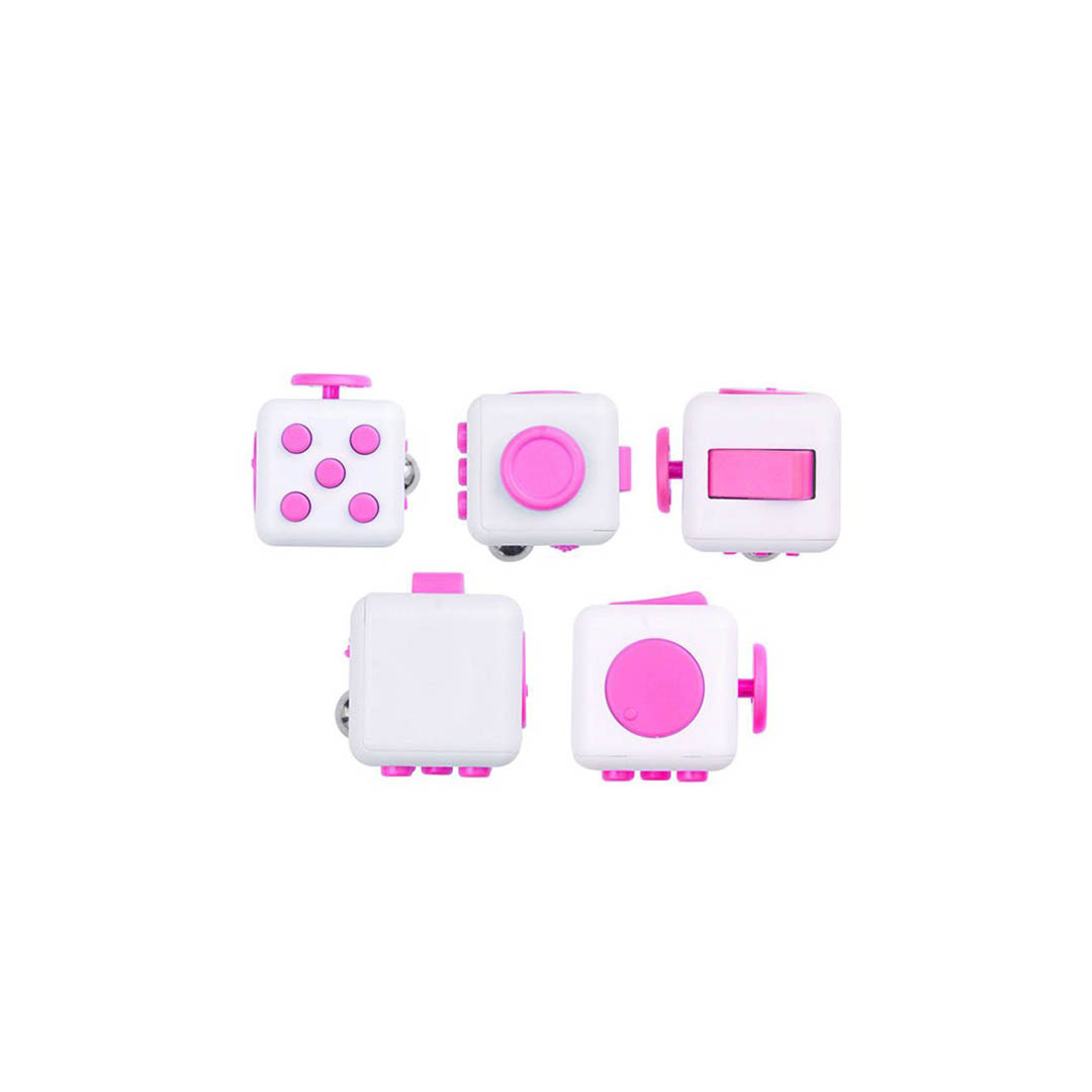 لعبة مكعب لتخفيف التوتر - أبيض/بينك