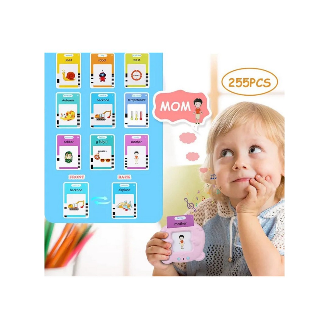 بطاقات فلاش الناطقة باللغة العربي والانجليزية للأطفال - بينك