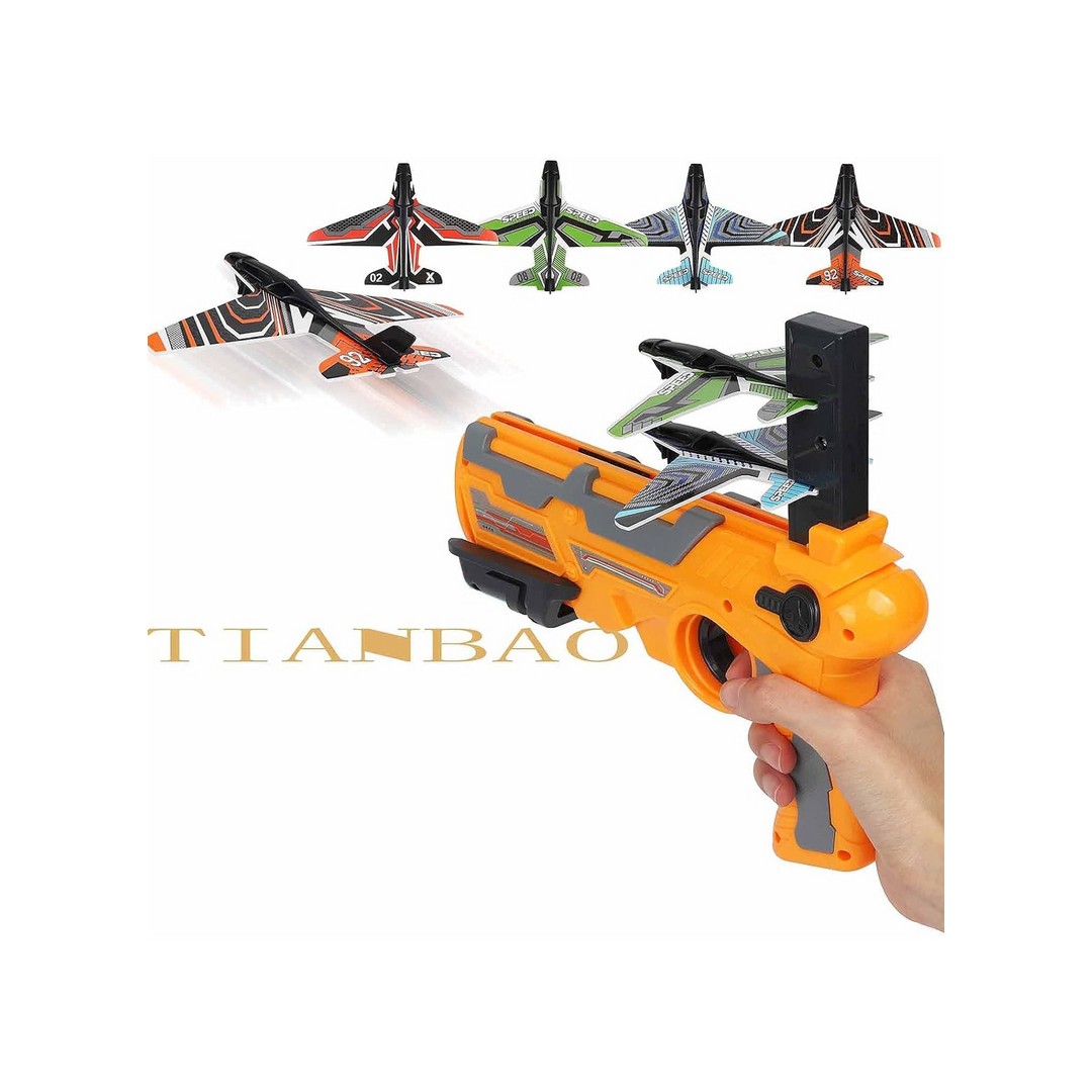 لعبة إطلاق الطائرات للأطفال - 5 قطع - أصفر