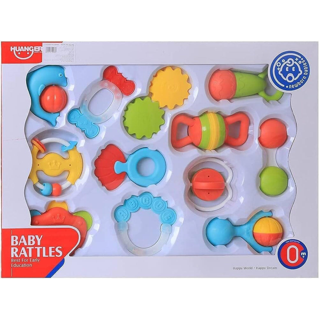 مجموعة خشخيشات بلاستيك بيد سيليكون - 4 قطع