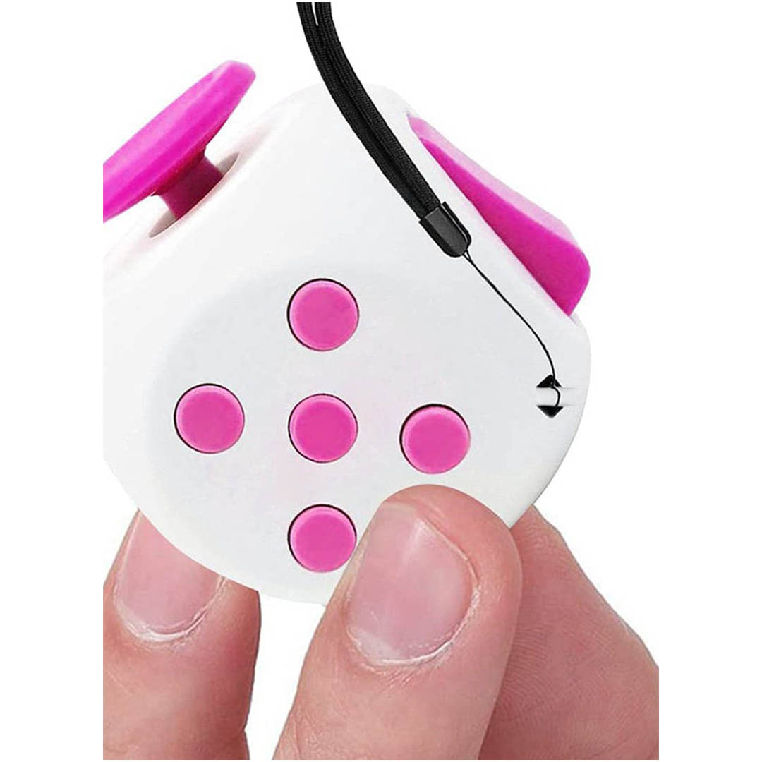 لعبة مكعب لتخفيف التوتر - أبيض/بينك