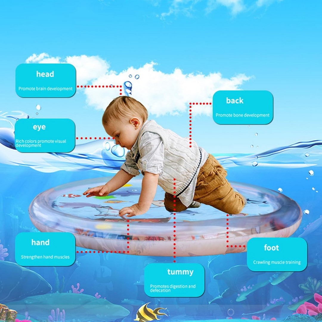 سجادة لعب مائية للأطفال - أزرق