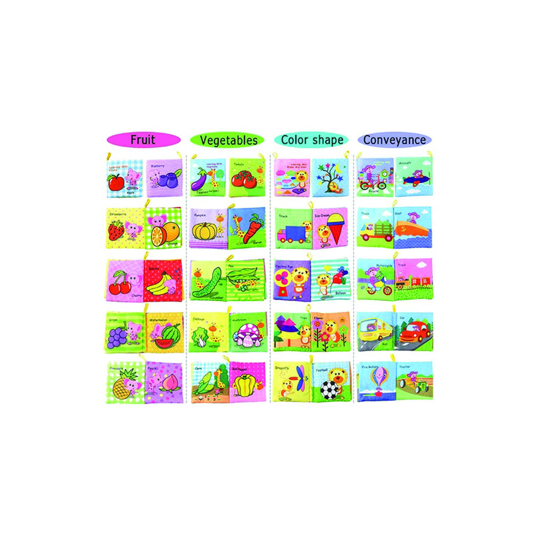 مجموعة كتب تعليمية للأطفال من القماش - 4 قطع