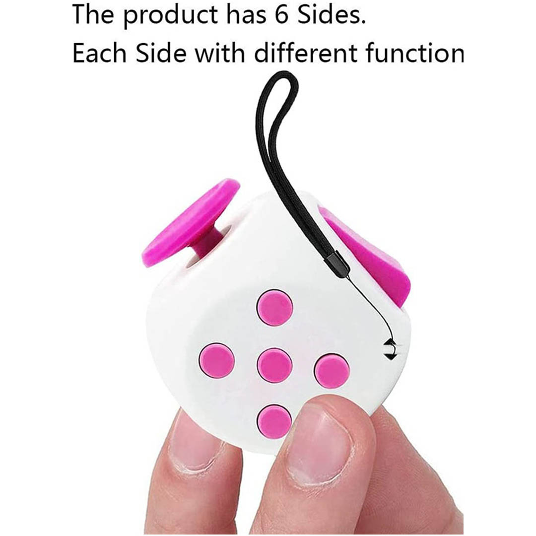 لعبة مكعب لتخفيف التوتر - أبيض/بينك