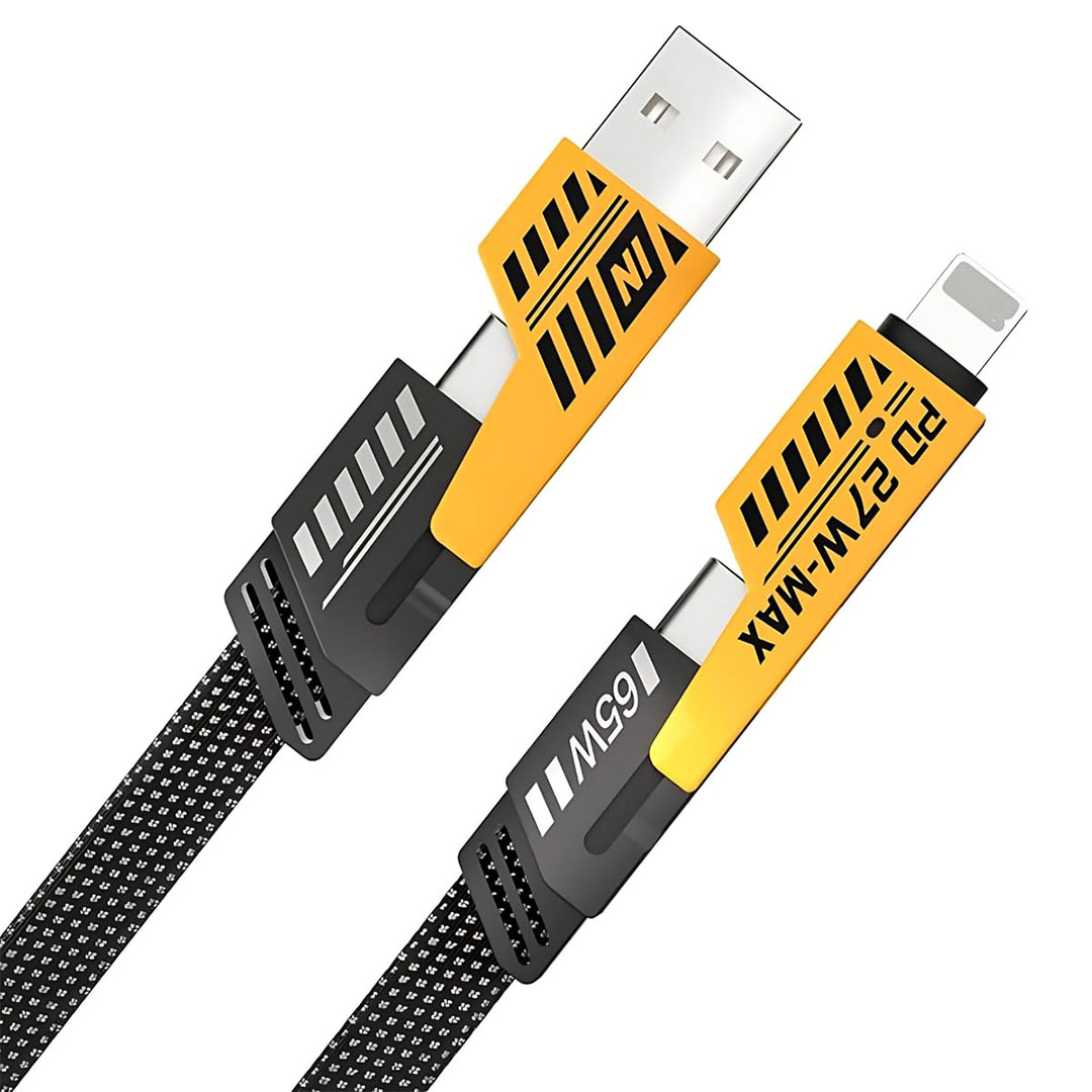 كابل شحن سريع USB قابل للتحويل 4 في 1 - 1 متر-65 وات