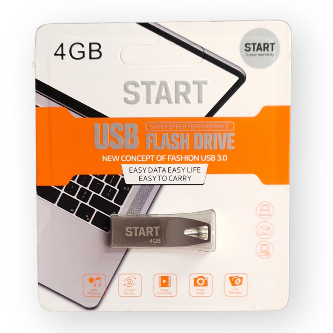 فلاشة فائق السرعة USB 3.0 - 4 جيجابايت - فضي