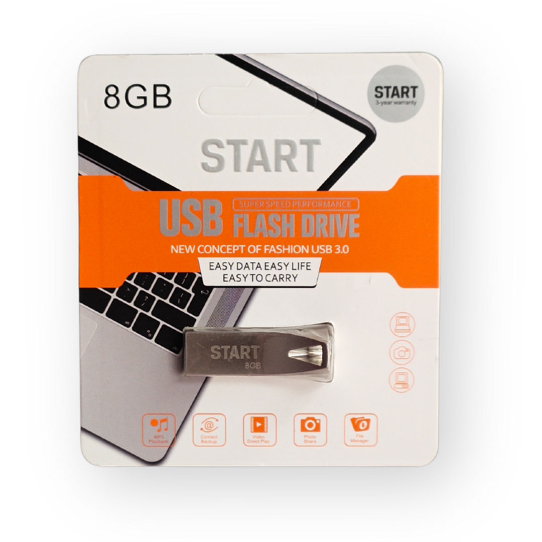 فلاشة فائق السرعة USB 3.0 - 8 جيجابايت - فضي