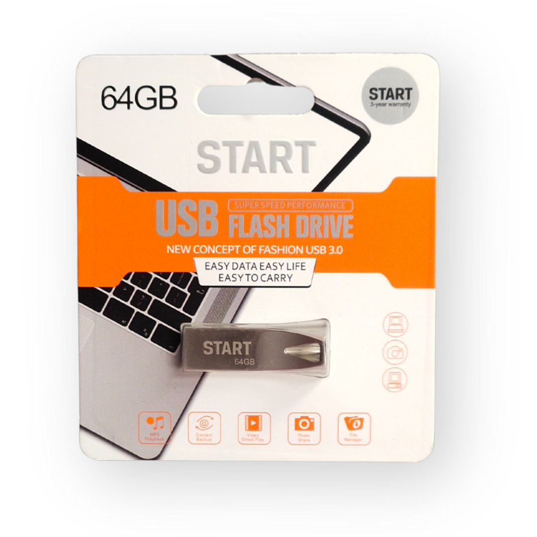 فلاشة فائق السرعة USB 3.0 - 64 جيجابايت - فضي