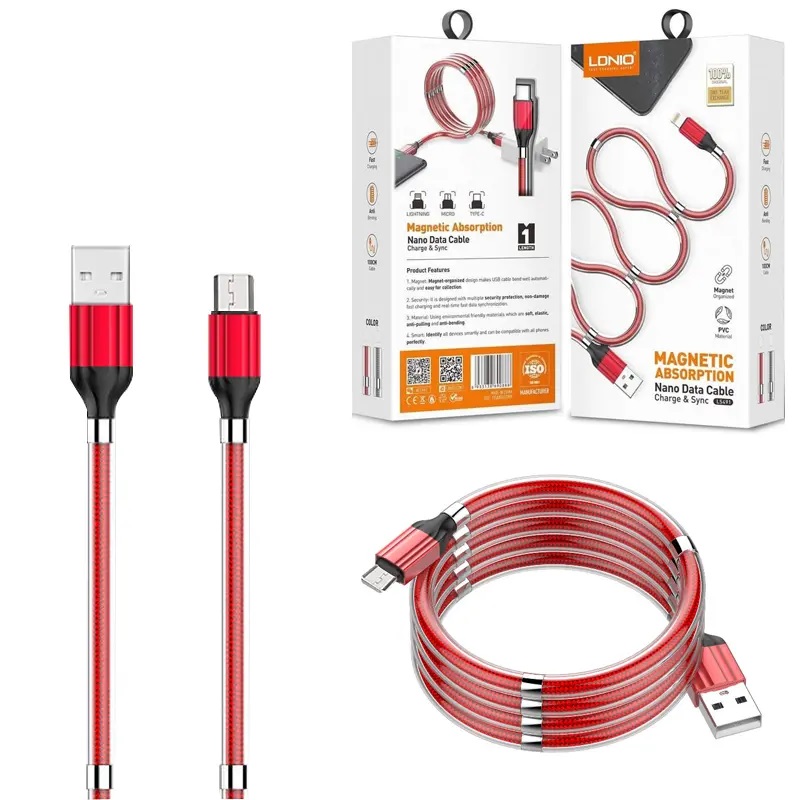 LS491 كابل شاحن سريع USB/مايكرو - أحمر