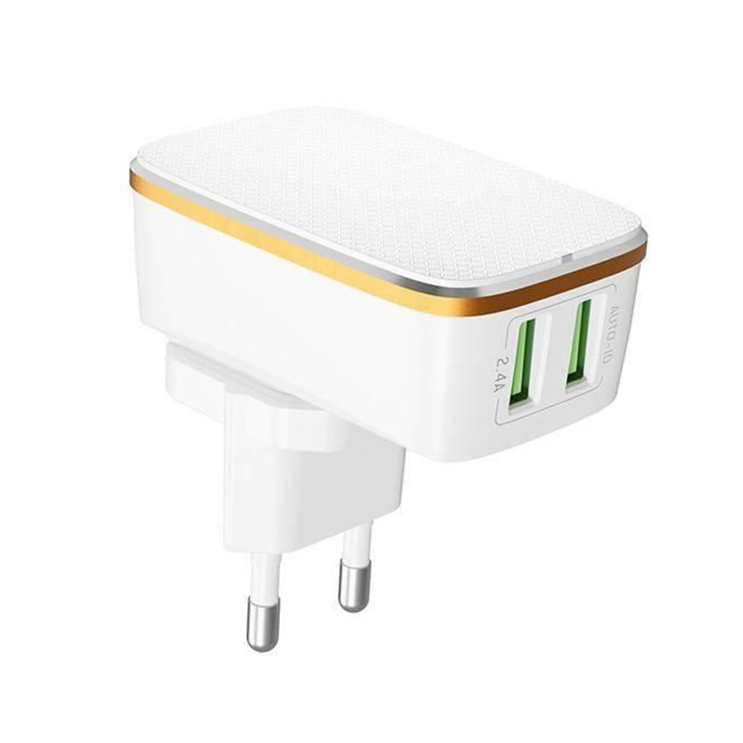 A2204 شاحن ايفون سريع 2 منفذ - 12 وات - أبيض
