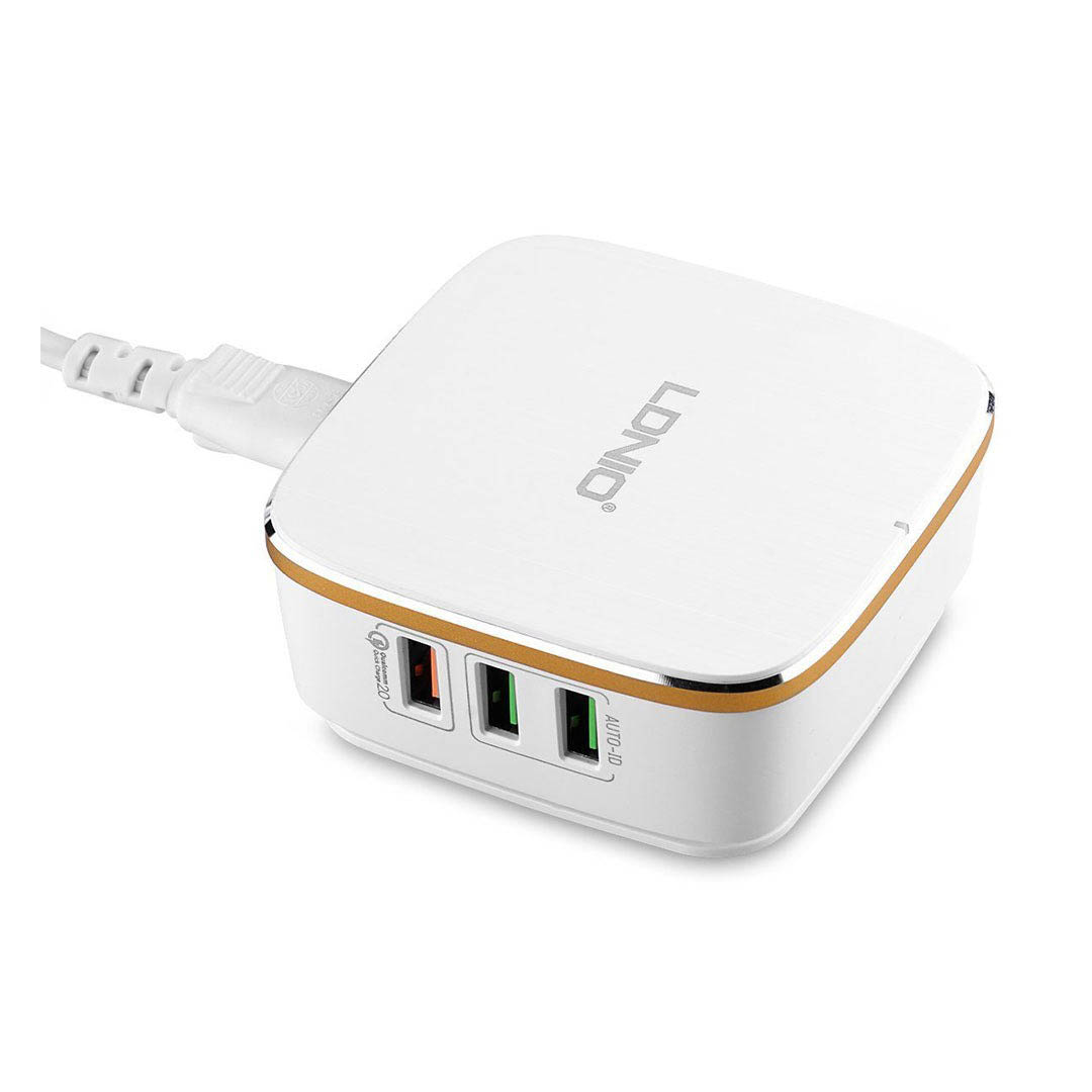 A6704 شاحن ديسكتوب - 6 مخرج USB - أبيض