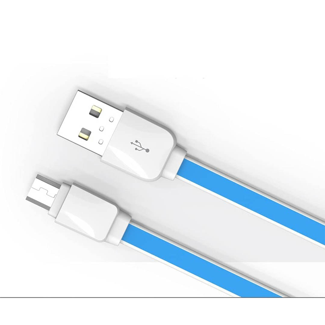 XS07 كابل شاحن سريع Micro/USB - أزرق/أبيض