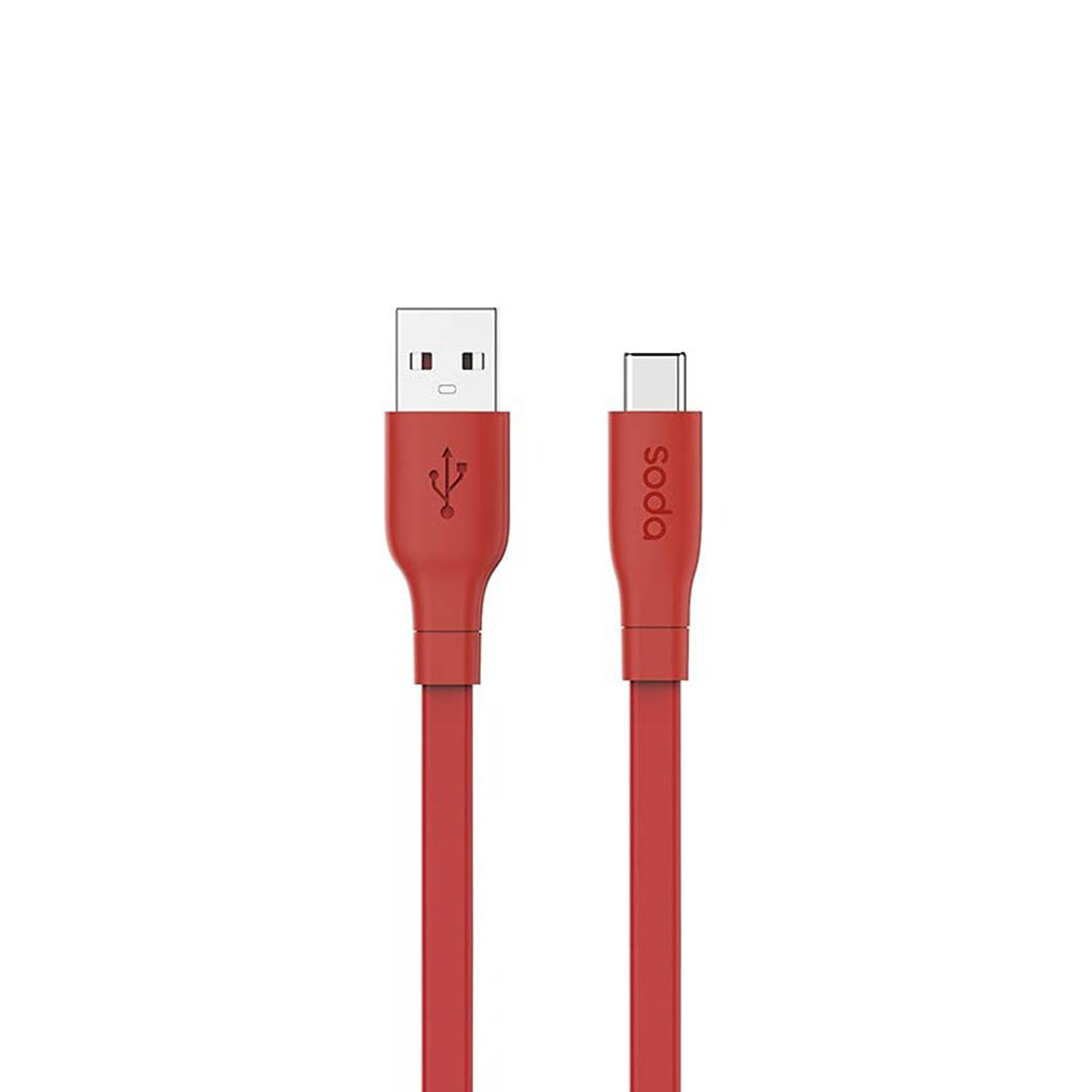 كابل شاحن USB/Type-c - متر 1 - أحمر