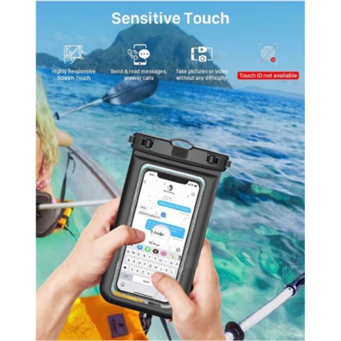 جراب مقاوم للماء - اسود/شفاف