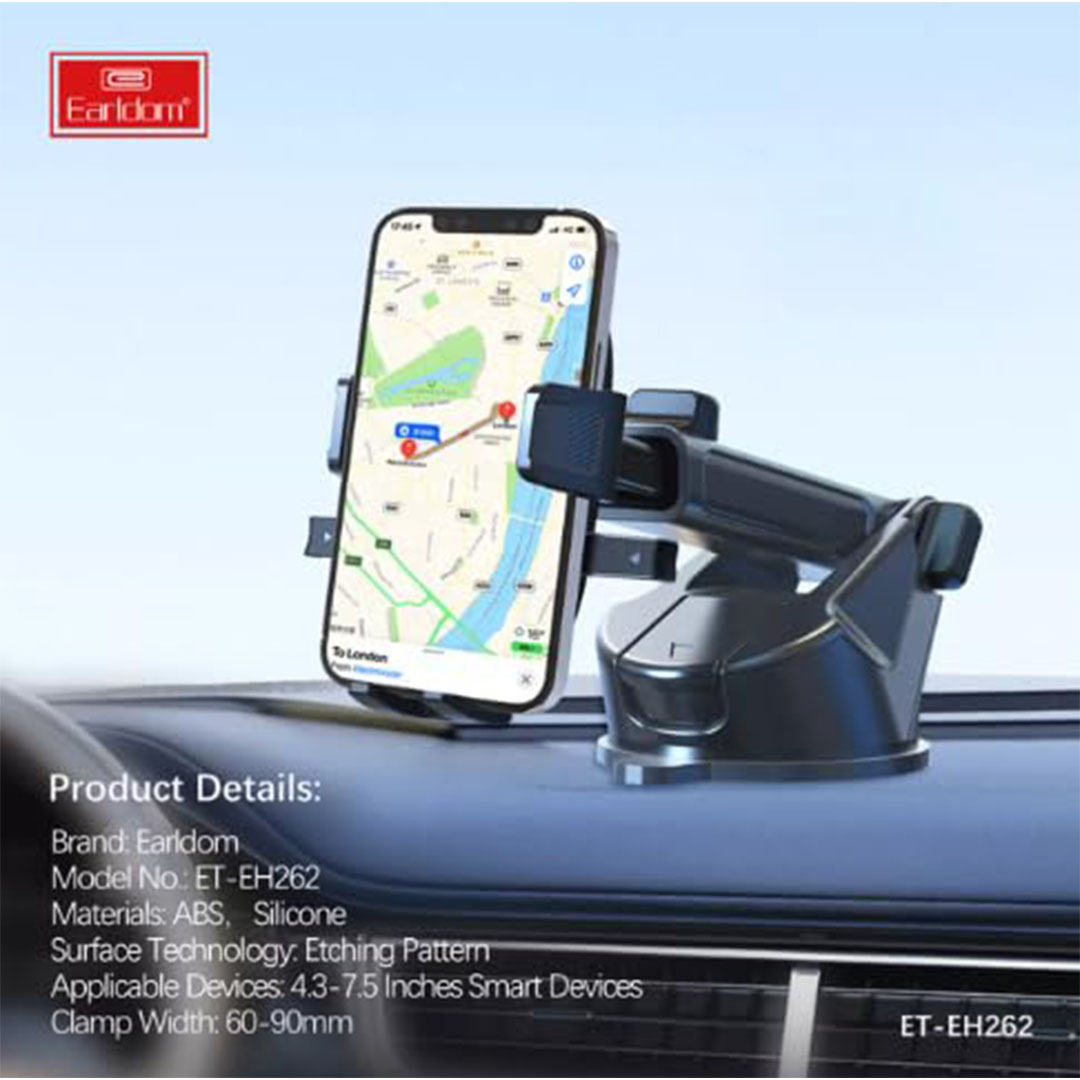 حامل موبايل للعربية قابل للتعديل 360 درجة - أسود - EH-262