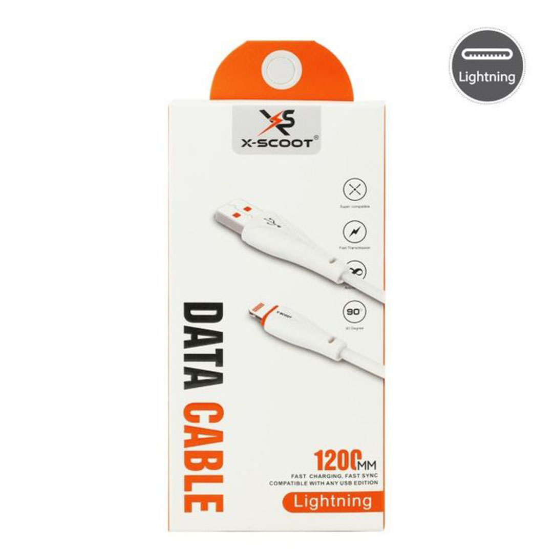 كابل USB / Lightining للشحن السريع - 2.4 أمبير - أبيض