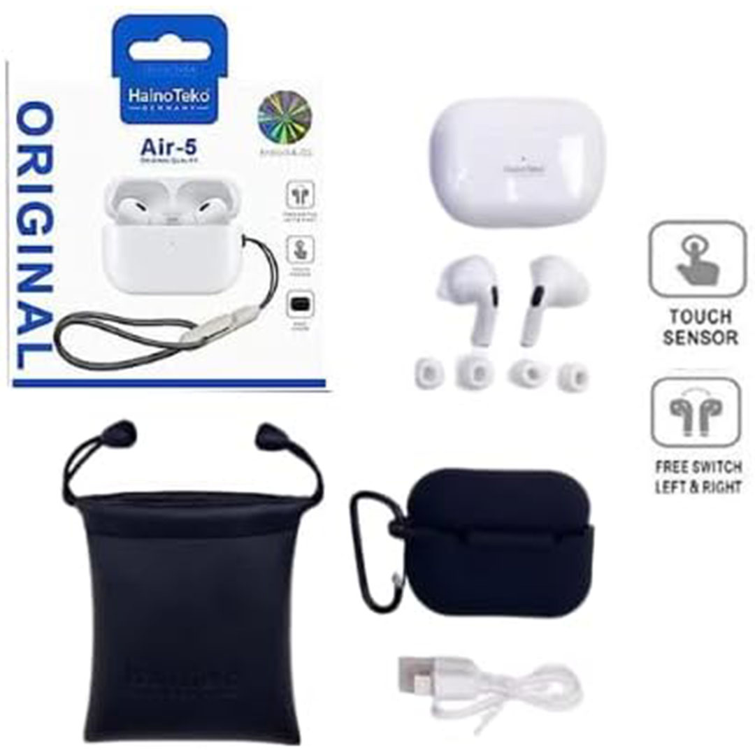 Air-5 سماعة أزن لاسلكية مع مكبر صوت - أبيض