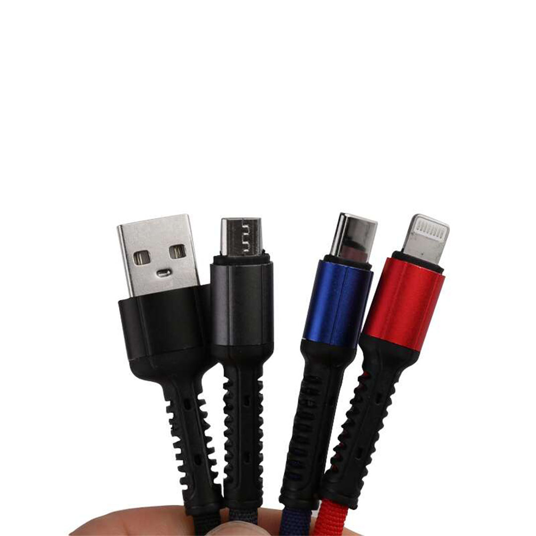 S-221 كابل شحن 3*1 مع سلسلة مفاتيح - متعدد الالوان