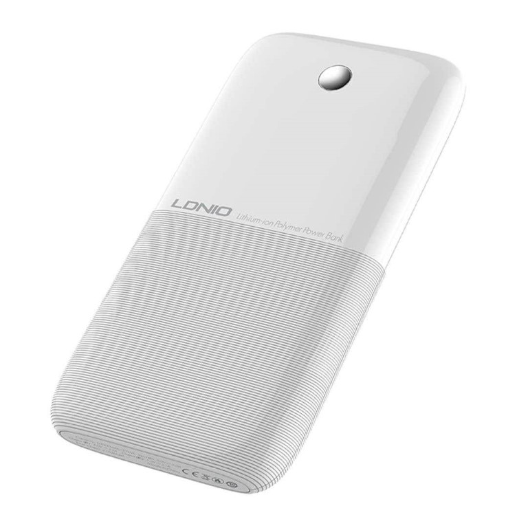 Pr1009 باور بانك - 10000 مللي امبير - 2 منفذ USB - أبيض