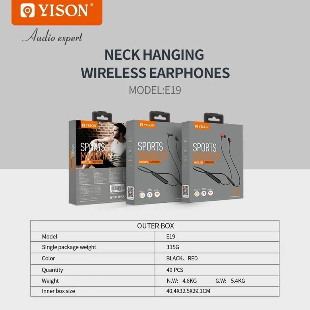 E19 سماعة بلوتوث مغناطيسية للرياضة مع ميكروفون
