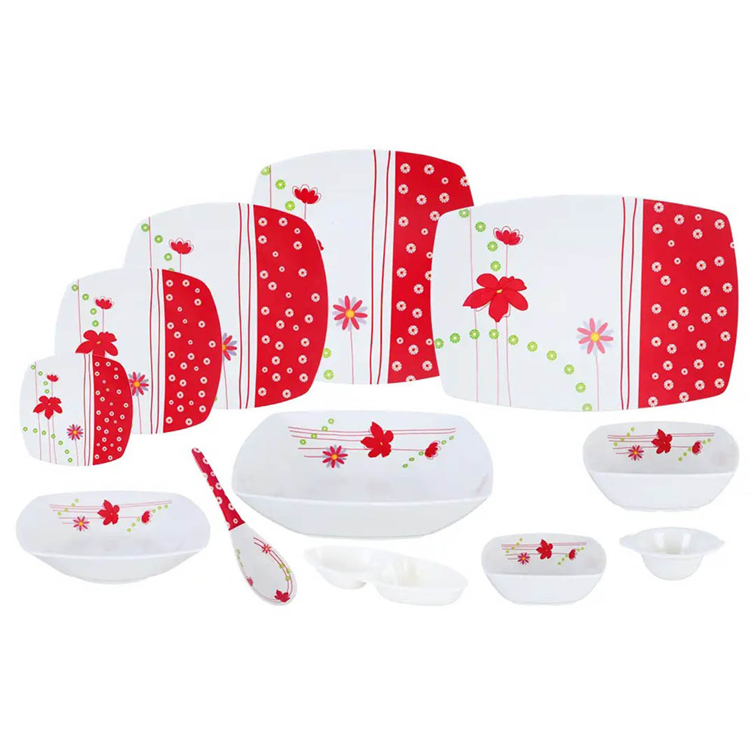 طقم سفرة مربع ميلامين - يارا - 38 قطعة