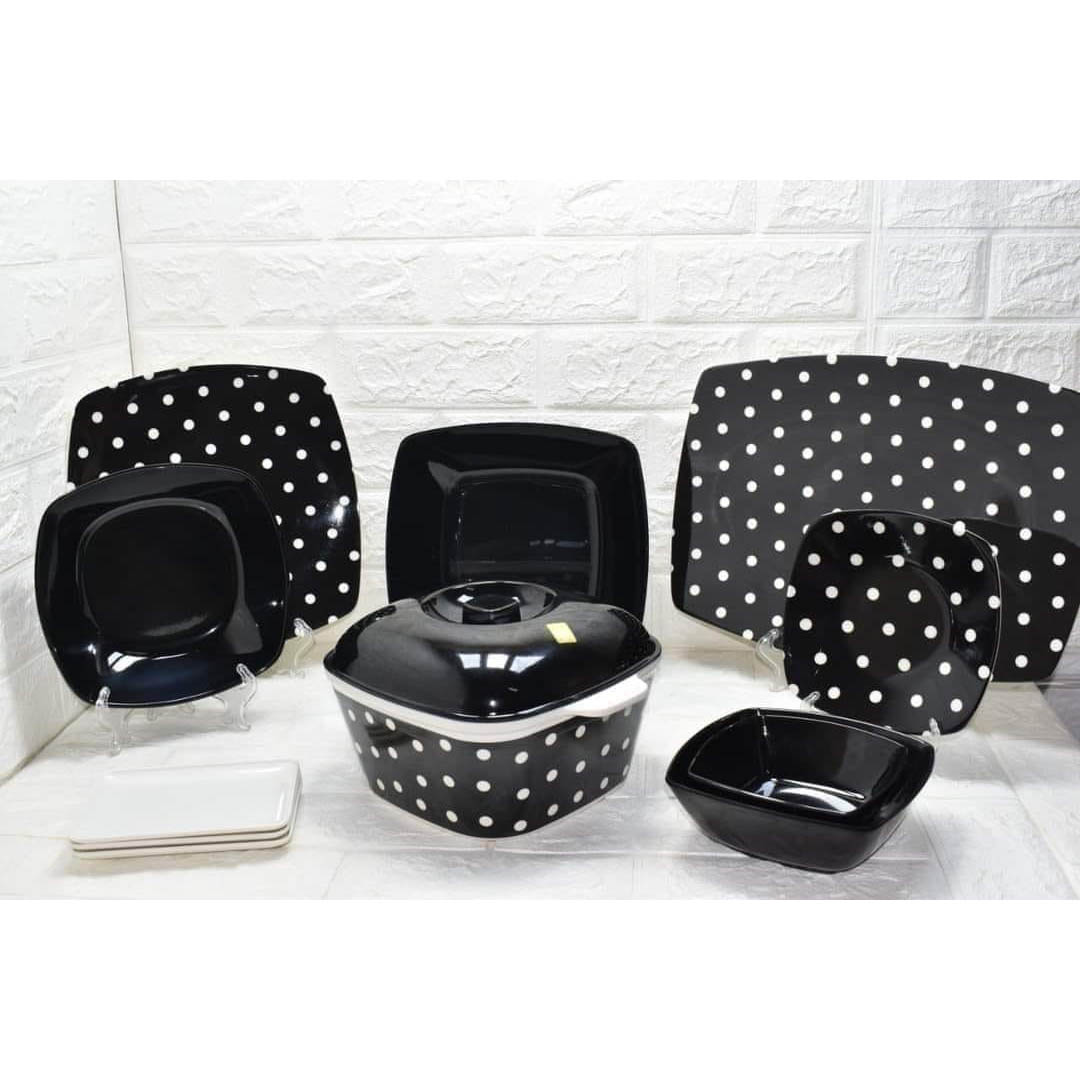 طقم سفرة مربع ميلامين - نور - 38 قطعة