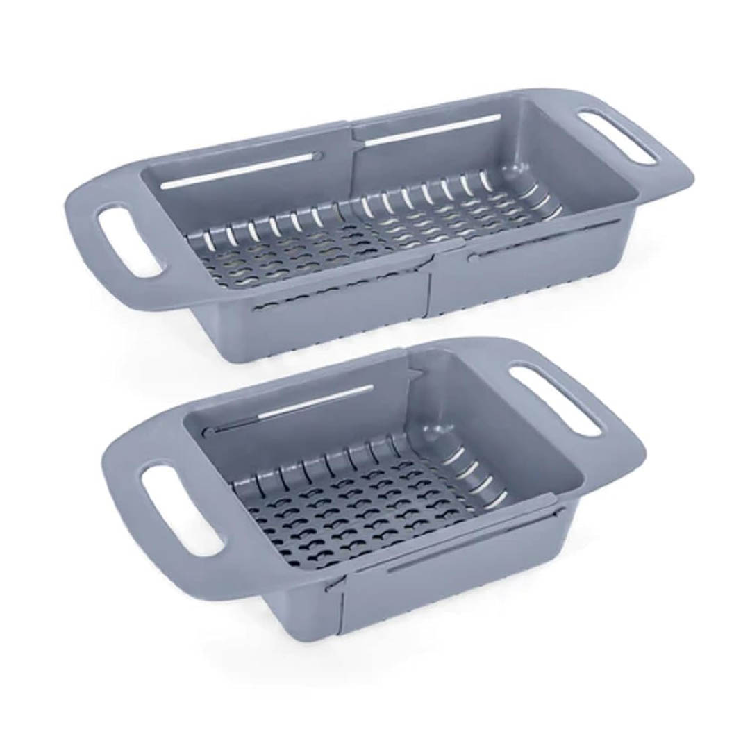 مصفاة بلاستيك متحركة - رمادي