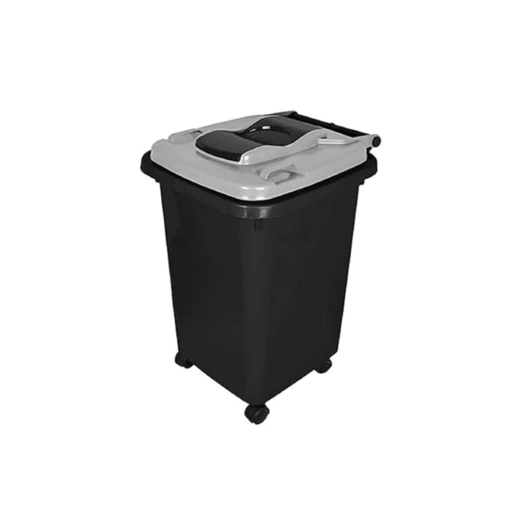 باسكت قمامة بعجل - 60 لتر - أسود