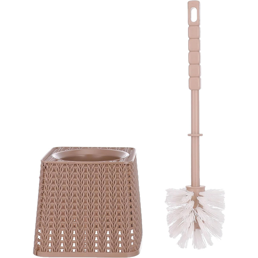 فرشاة تواليت بلاستيك - 2 قطعة - بيج