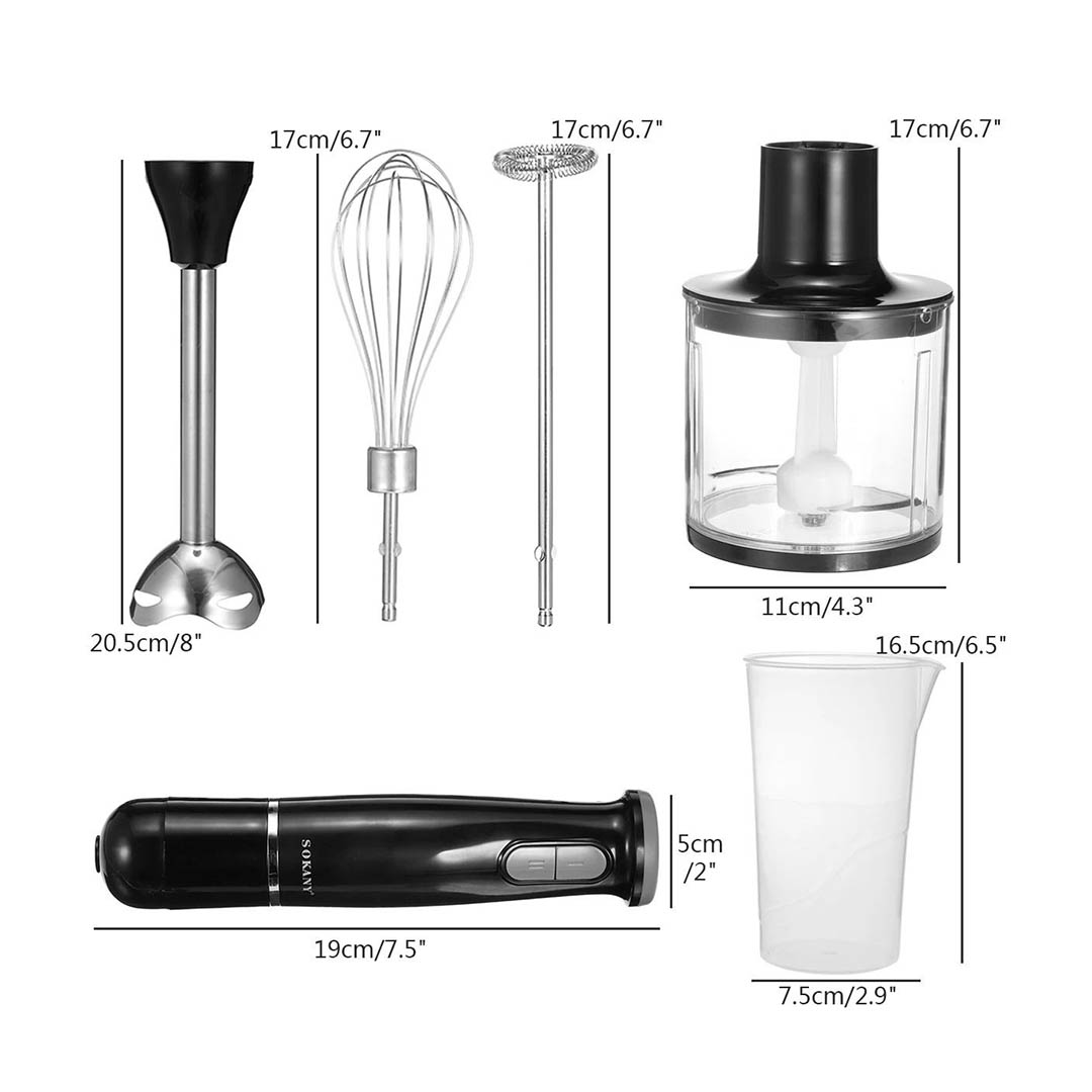 SK-1714-5 هاند بلندر 5*1 سوكاني - 800 وات - أسود