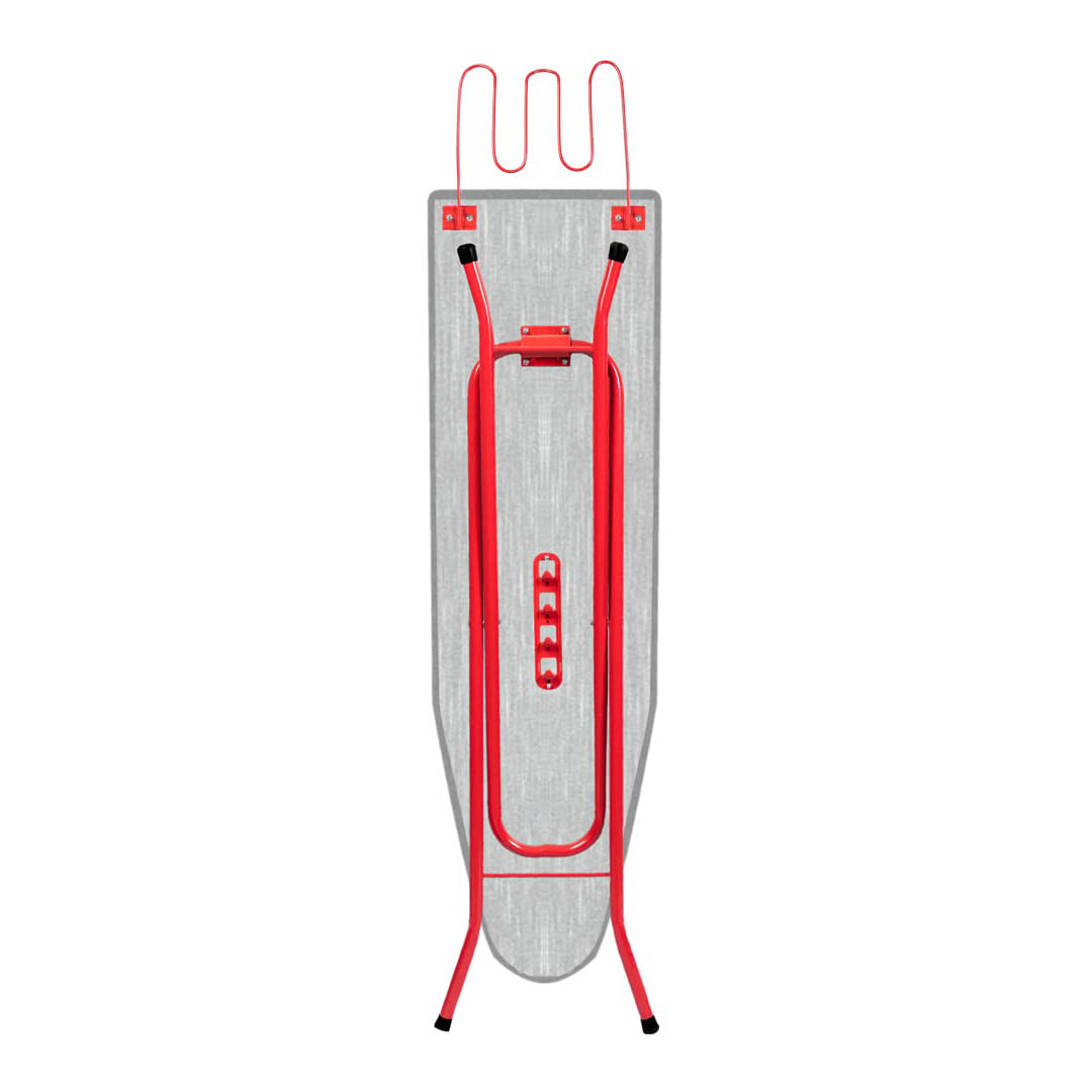 ترابيزة مكواة خشب - 153 سم - فضي/أحمر