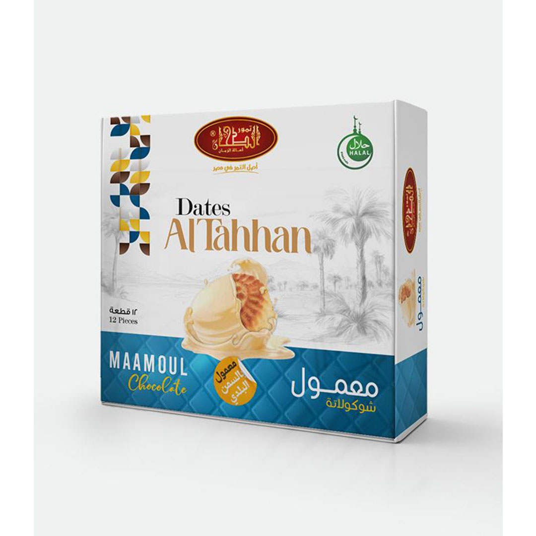 معمول التمر بالشوكولاتة البيضاء - 12 قطعة