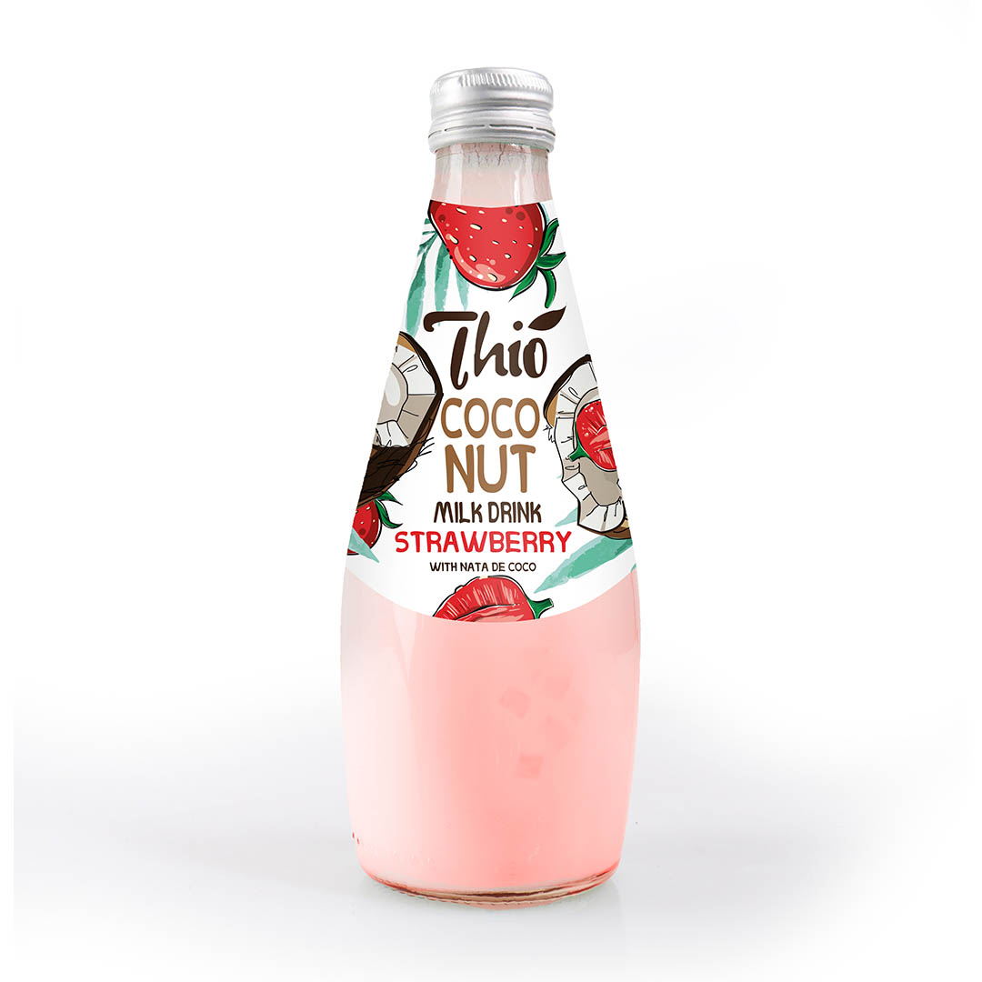 ثيو مشروب لبن جوز هند حبيبات بطعم الفراولة - 290 ملل