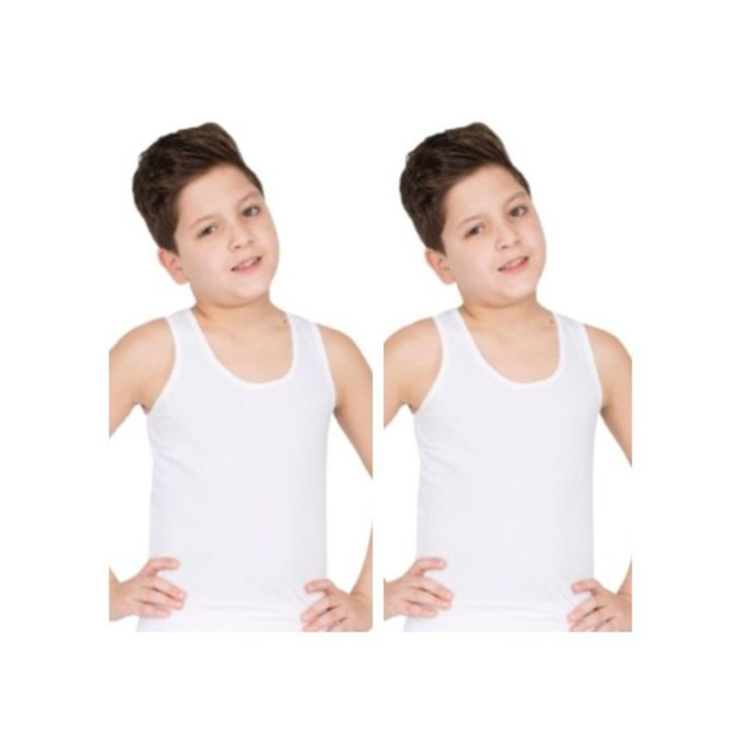 فانلة حمالة أولادي - 2 قطعة - أبيض