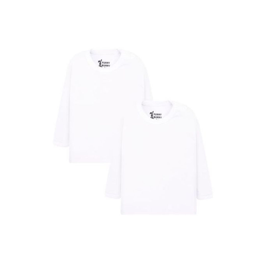 تيشرت داخلي بكم لحديثي الولادة - 2 قطعة - أبيض