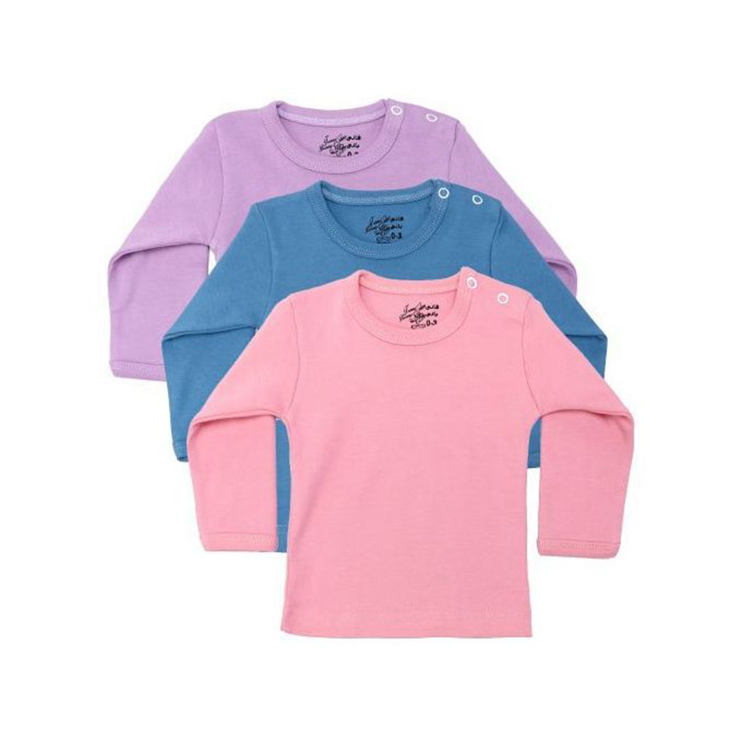 تيشرت بكم لحديثي الولادة بكباسين - 3 قطع