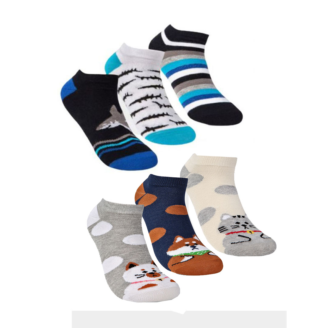 سولو شرابات قصيرة للأطفال قطن 100% - 6 قطع