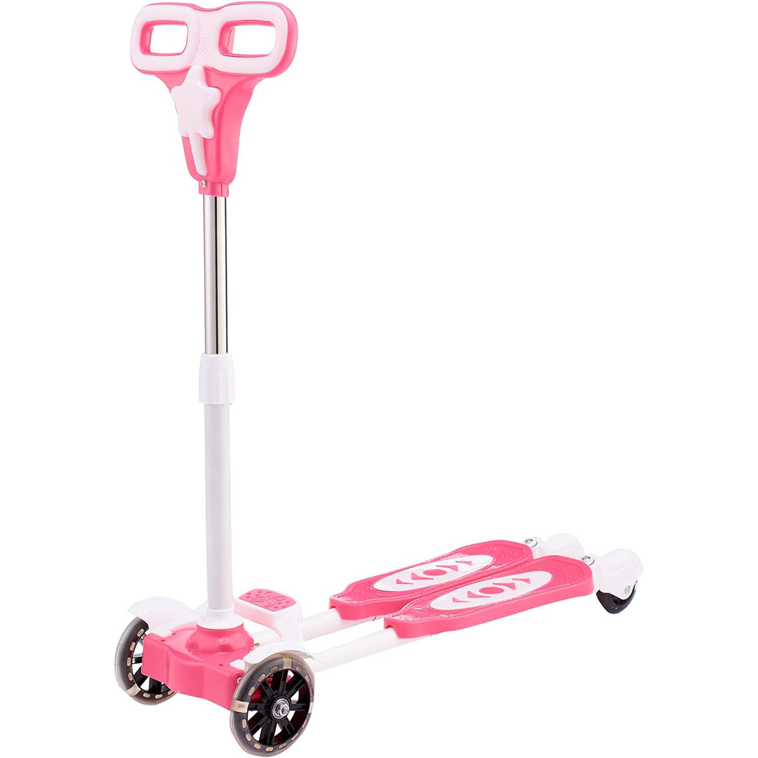 سكوتر يتحرك بالركل للاطفال - 3:4 سنوات - بينك