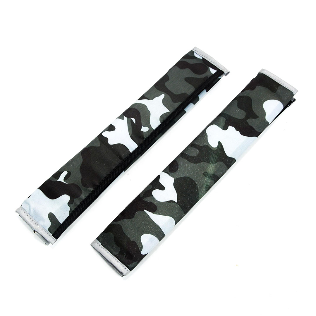 غطاء حزام أمان - شكل رمادي أرمي - قطعتين