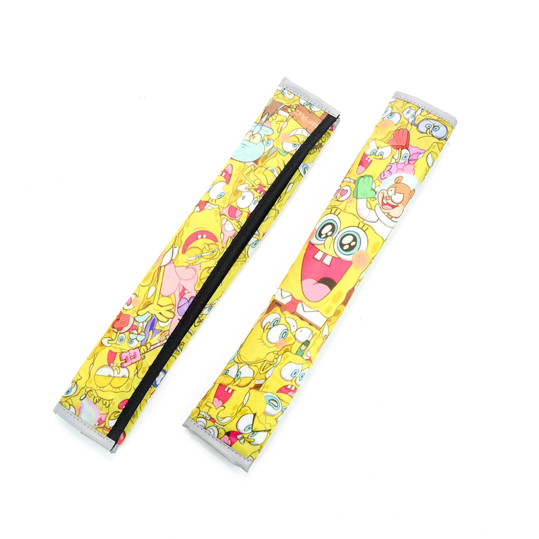 غطاء حزام أمان - شكل كارتون سبونج بوب - قطعتين