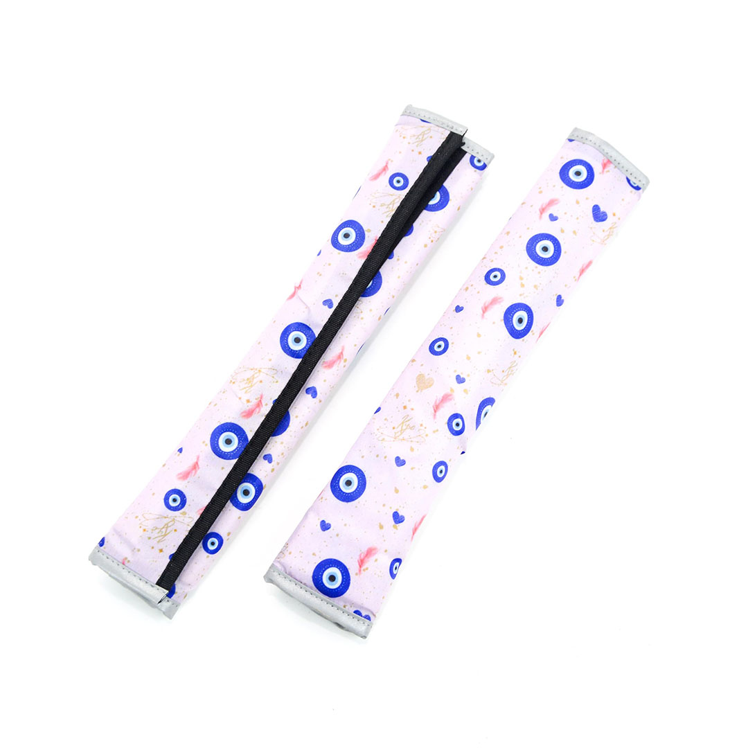 غطاء حزام أمان - شكل خرزات عيون - قطعتين