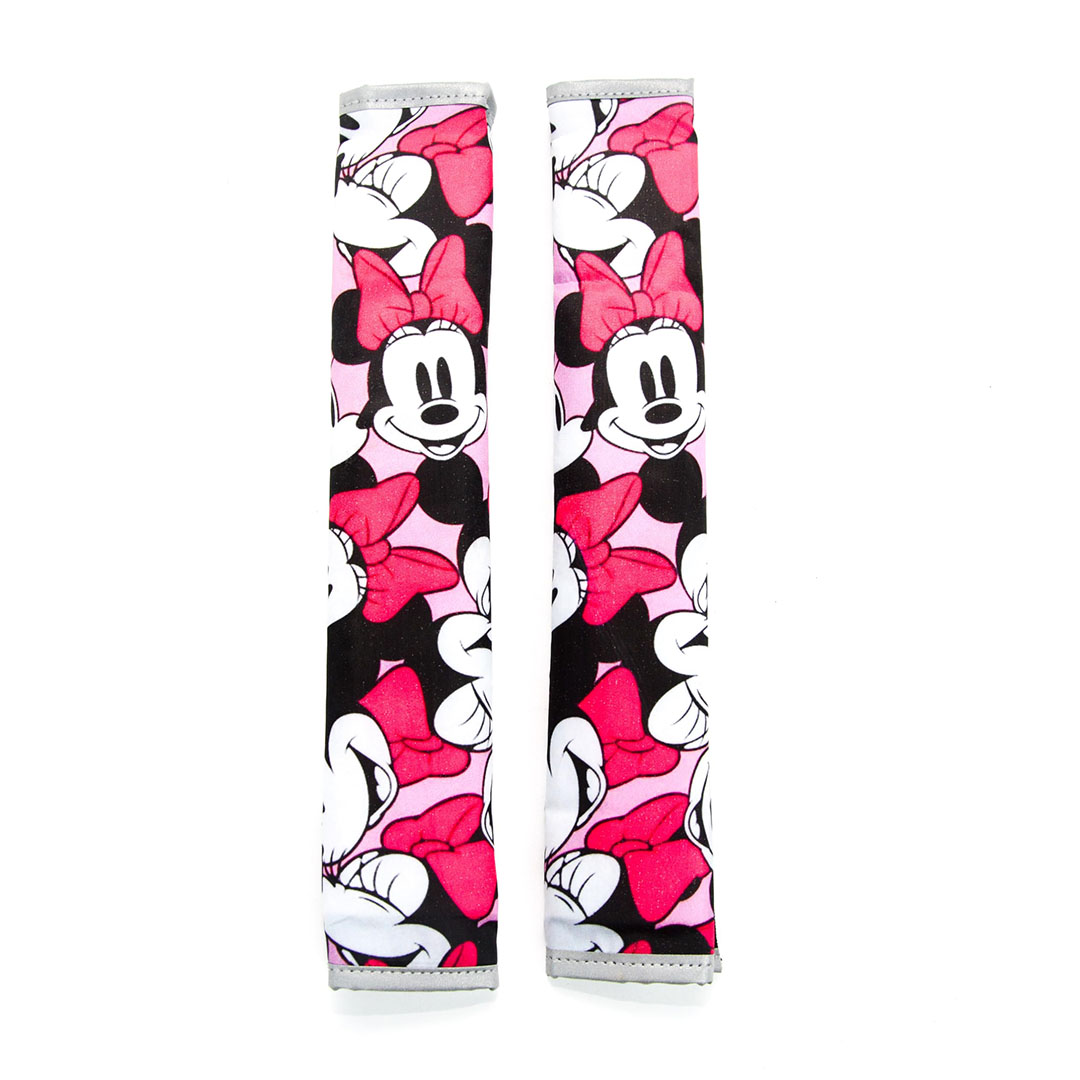 غطاء حزام أمان - شكل مينى ماوس بينك - قطعتين