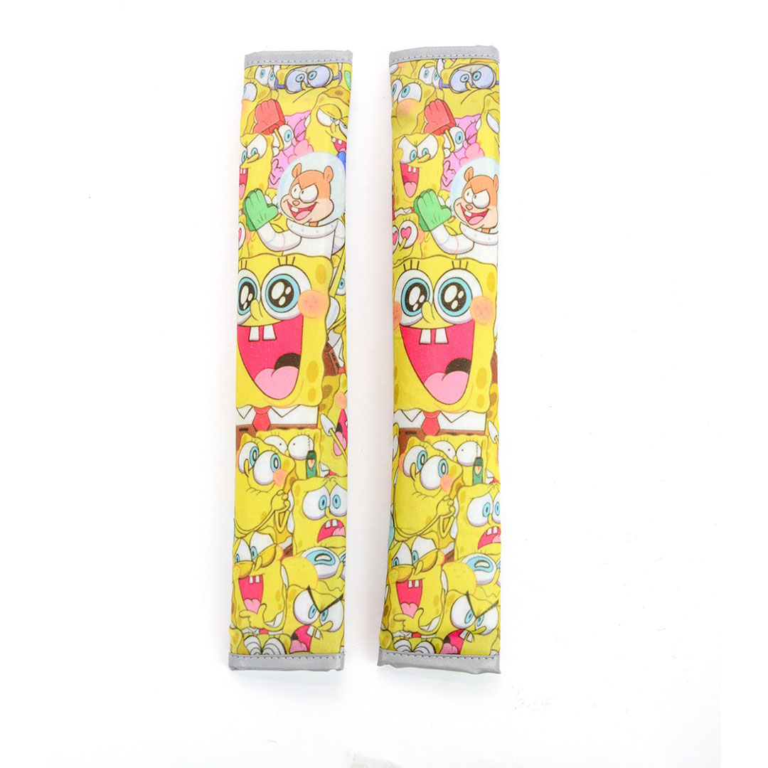 غطاء حزام أمان - شكل كارتون سبونج بوب - قطعتين