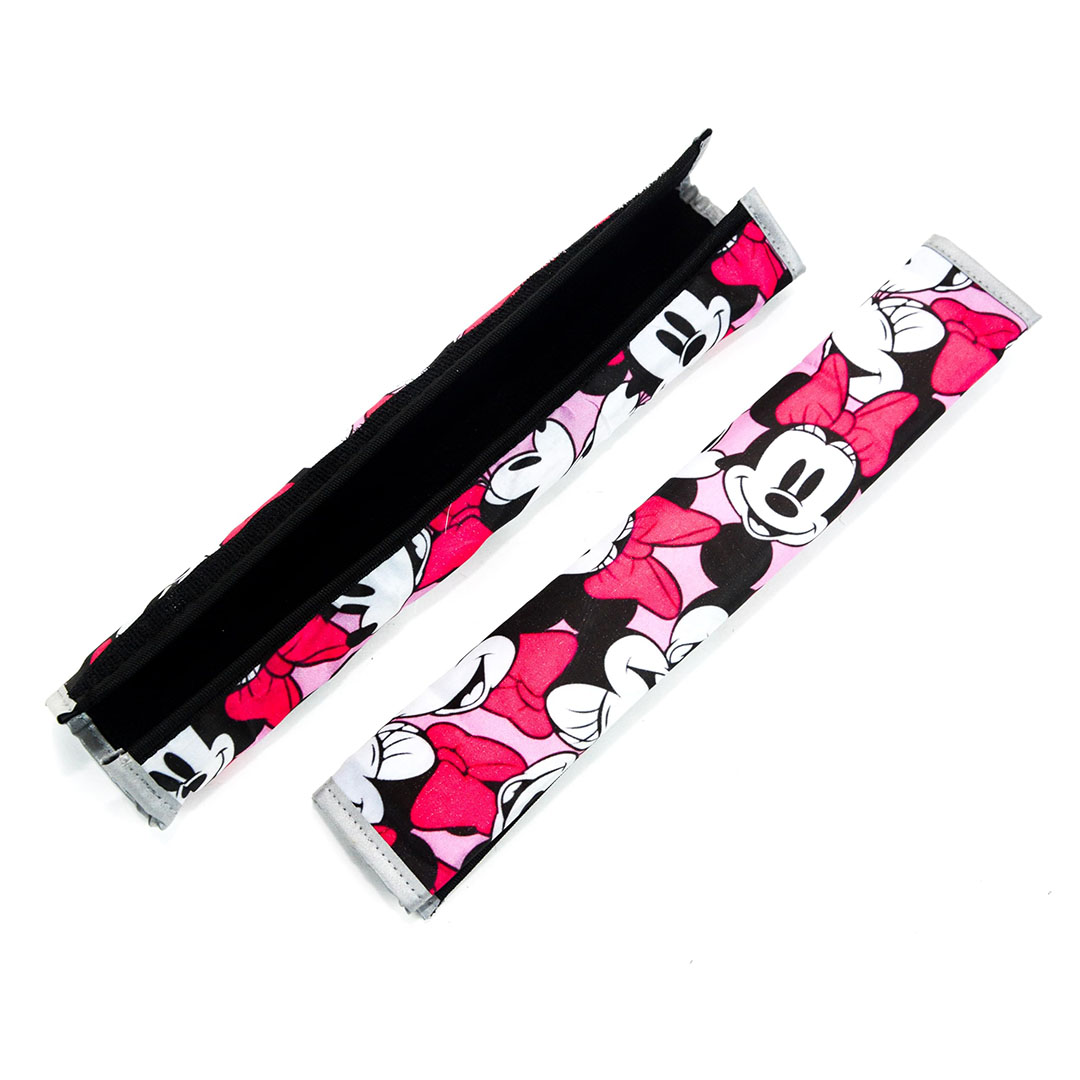 غطاء حزام أمان - شكل مينى ماوس بينك - قطعتين