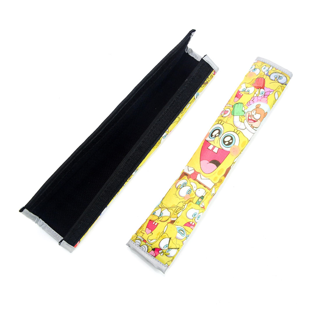 غطاء حزام أمان - شكل كارتون سبونج بوب - قطعتين