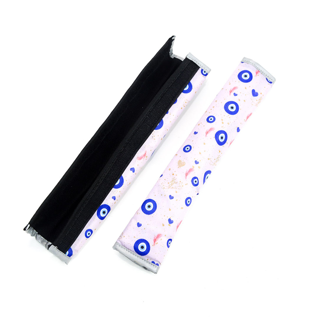 غطاء حزام أمان - شكل خرزات عيون - قطعتين