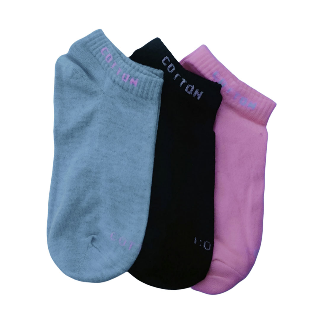 شراب أنكل حريمي قصير سادة قطن - 3 زوج